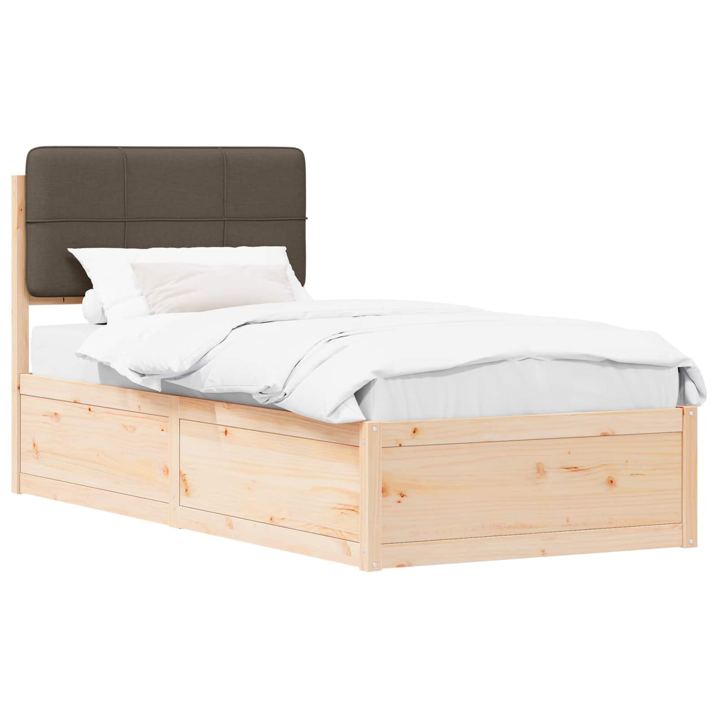 Letto con Testiera Rivestita Talpa 90 x 200 cm Pino massello