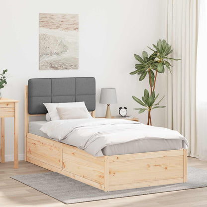 Letto con Testiera Rivestita Grigio chiaro 80 x 200 cm