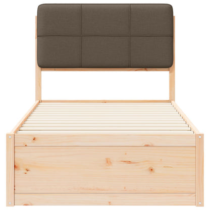 Letto con Testiera Rivestita Talpa 90 x 190 cm Pino massello