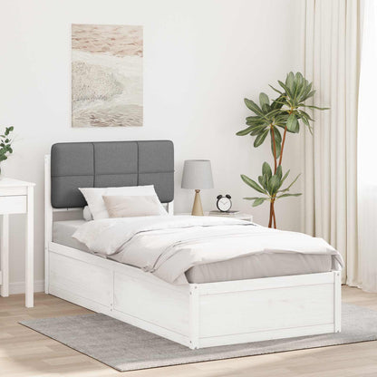 Letto con Testiera Rivestita Grigio chiaro 90 x 190 cm