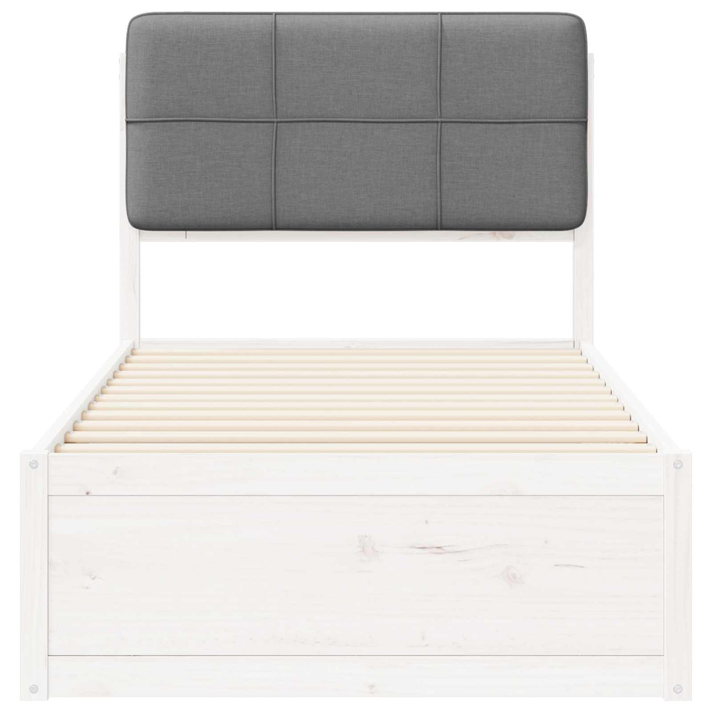 Letto con Testiera Rivestita Grigio chiaro 75 x 190 cm