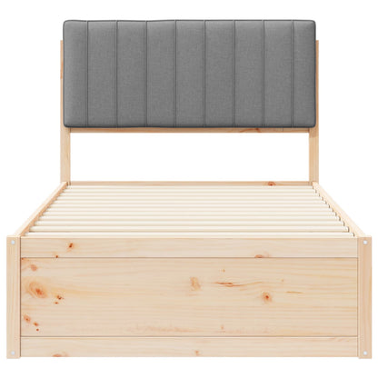 Letto con Testiera Rivestita Grigio chiaro 100 x 200 cm