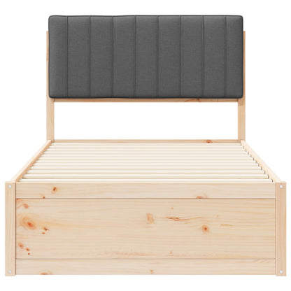 Letto con Testiera Rivestita Grigio scuro 100 x 200 cm