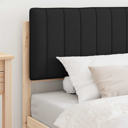 Letto con Testiera Rivestita Nero 100 x 200 cm Pino massello