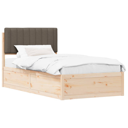 Letto con Testiera Rivestita Talpa 100 x 200 cm Pino massello