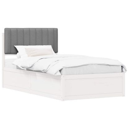 Letto con Testiera Rivestita Grigio chiaro 100 x 200 cm