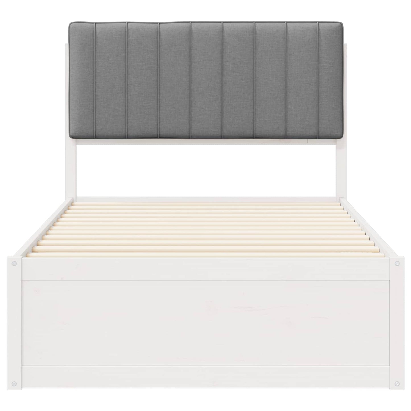 Letto con Testiera Rivestita Grigio chiaro 100 x 200 cm