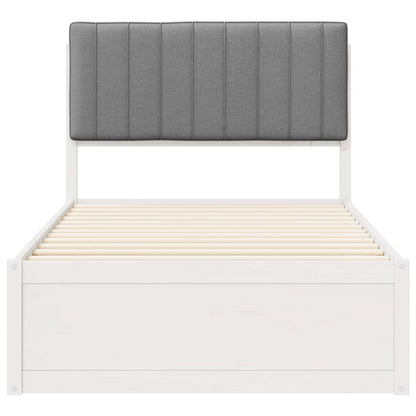 Letto con Testiera Rivestita Grigio chiaro 100 x 200 cm