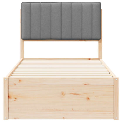 Letto con Testiera Rivestita Grigio chiaro 90 x 200 cm