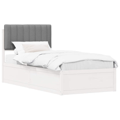 Letto con Testiera Rivestita Grigio chiaro 90 x 200 cm