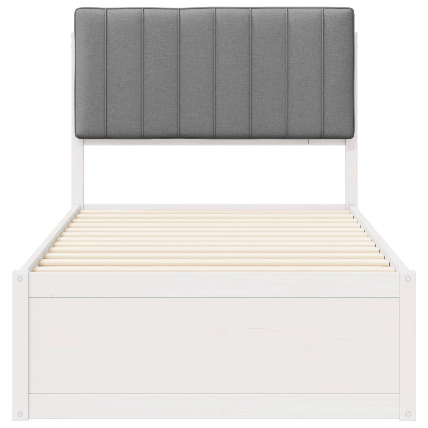Letto con Testiera Rivestita Grigio chiaro 90 x 200 cm