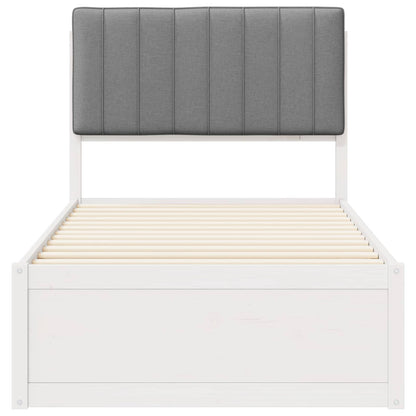 Letto con Testiera Rivestita Grigio chiaro 90 x 200 cm