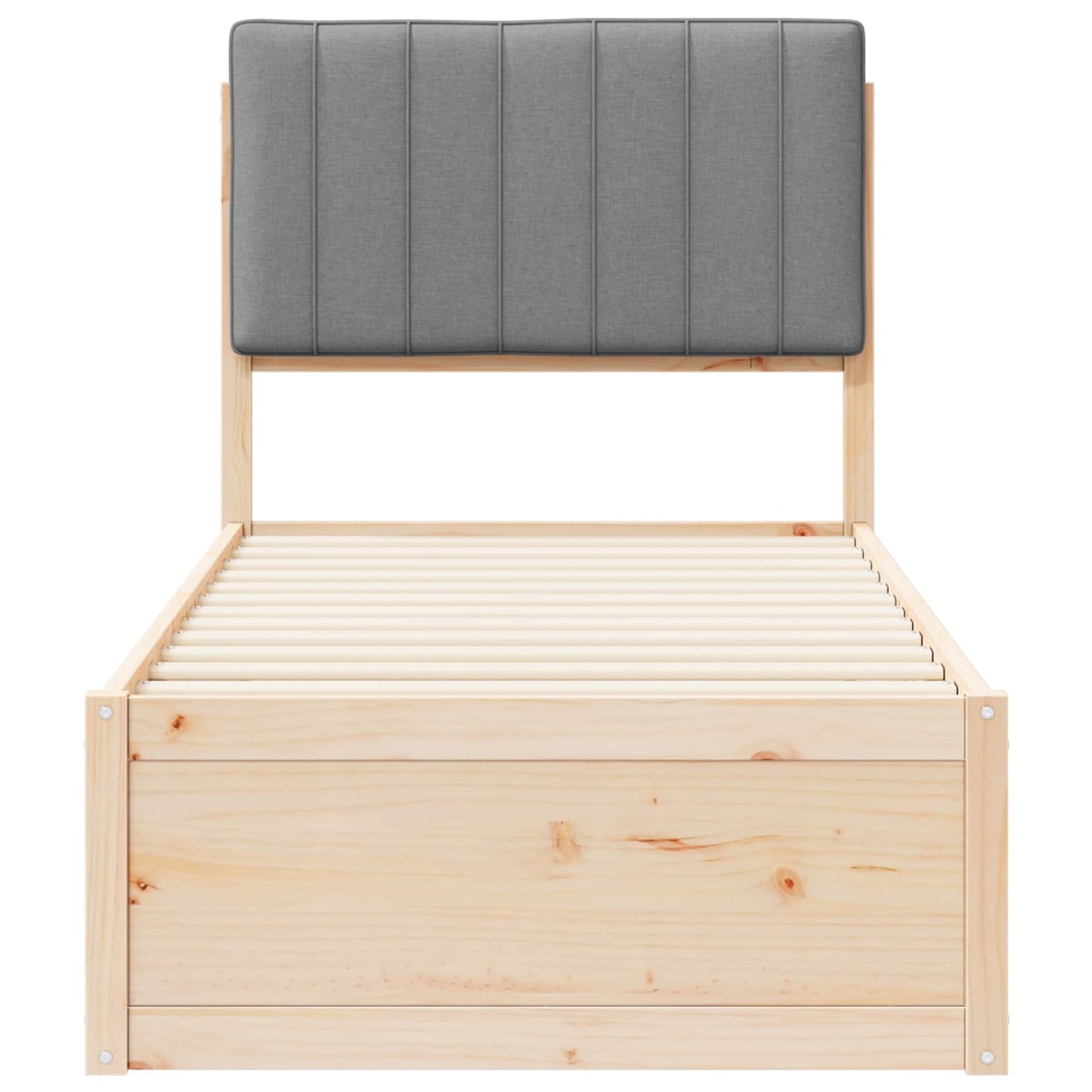 Letto con Testiera Rivestita Grigio chiaro 80 x 200 cm