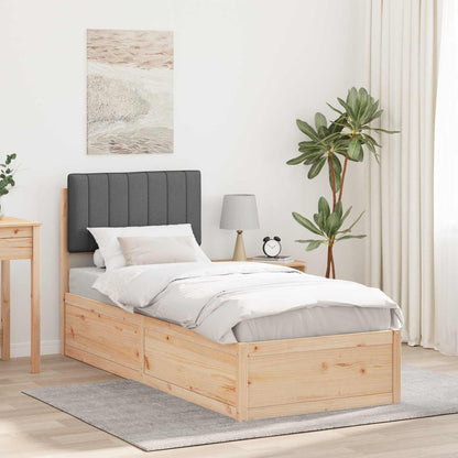 Letto con Testiera Rivestita Grigio scuro 80 x 200 cm