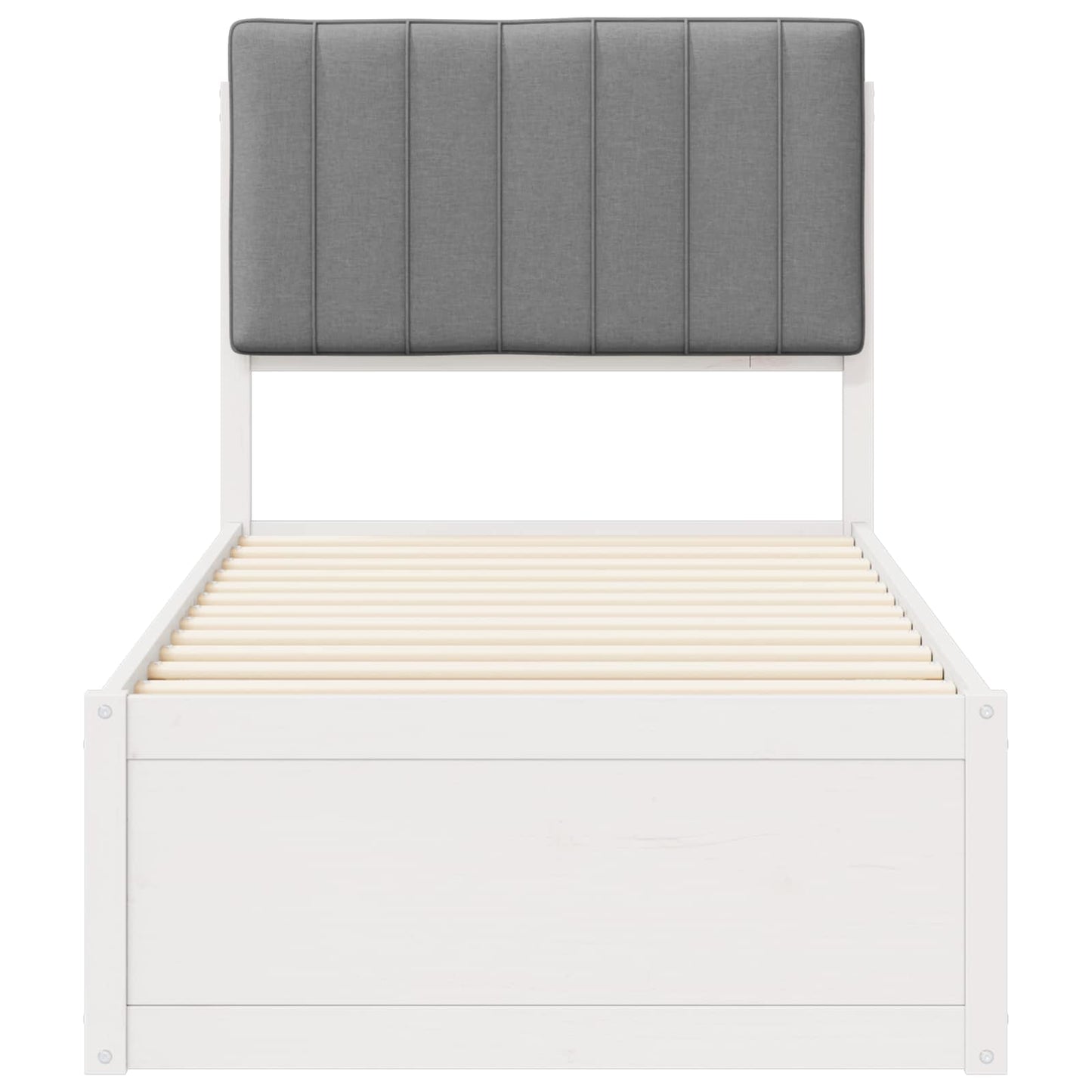 Letto con Testiera Rivestita Grigio chiaro 80 x 200 cm