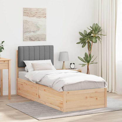 Letto con Testiera Rivestita Grigio chiaro 75 x 190 cm