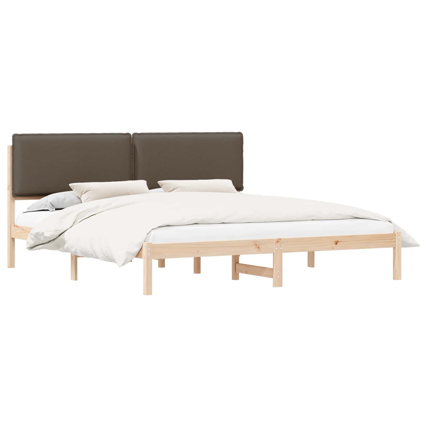 Letto con Testiera Rivestita Talpa 180 x 200 cm Pino massello