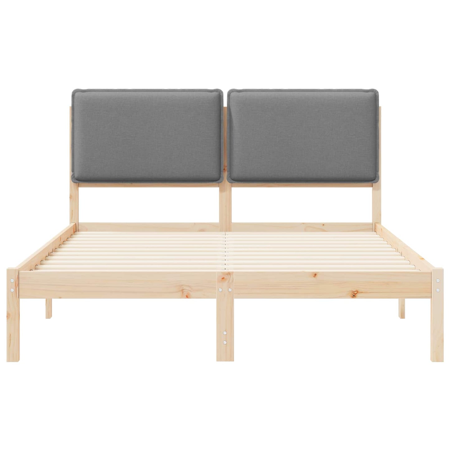 Letto con Testiera Rivestita Grigio chiaro 150 x 200 cm