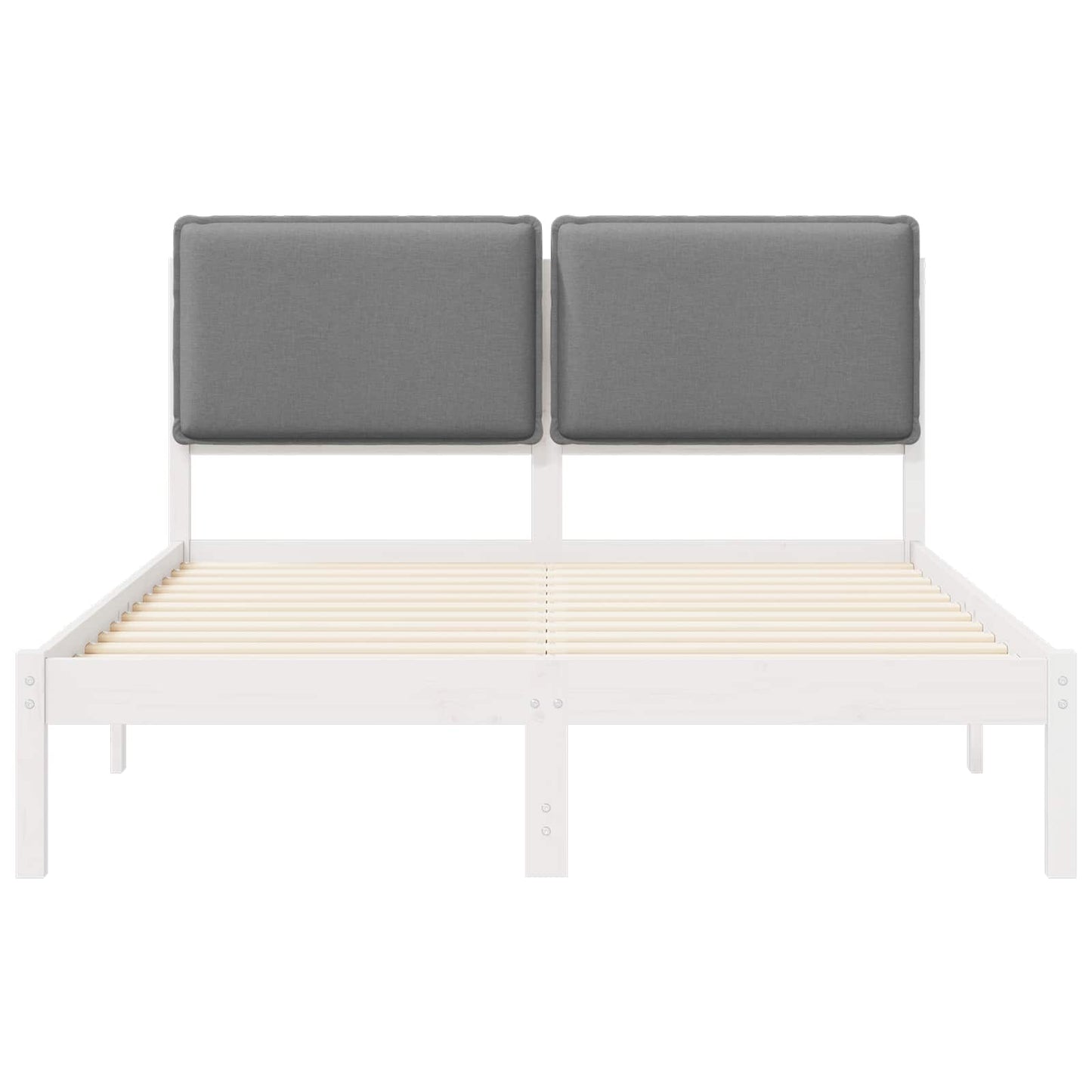 Letto con Testiera Rivestita Grigio chiaro 140 x 200 cm