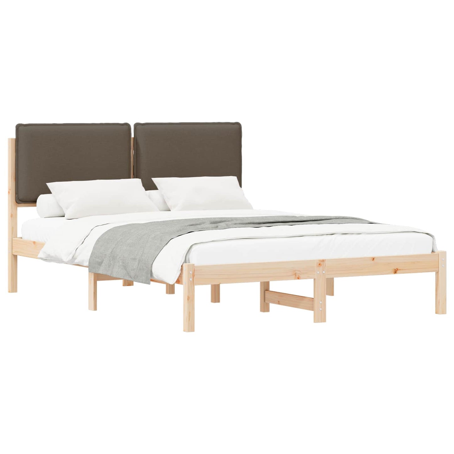 Letto con Testiera Rivestita Talpa 120 x 200 cm Pino massello
