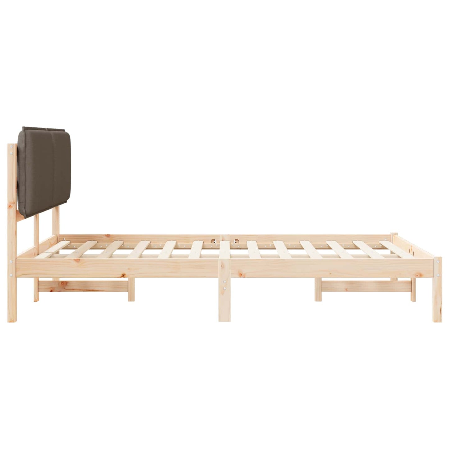 Letto con Testiera Rivestita Talpa 140 x 190 cm Pino massello