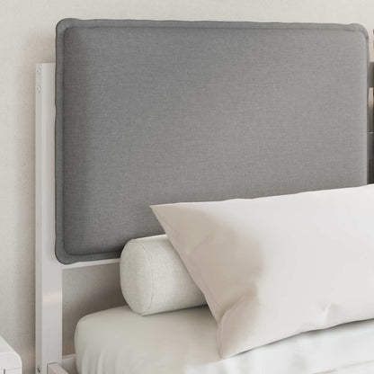 Letto con Testiera Rivestita Grigio chiaro 135 x 190 cm