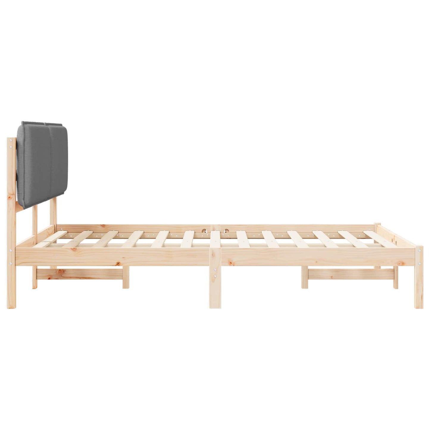 Letto con Testiera Rivestita Grigio chiaro 120 x 190 cm