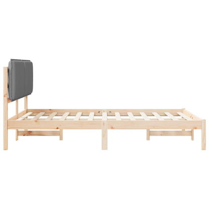 Letto con Testiera Rivestita Grigio chiaro 120 x 190 cm