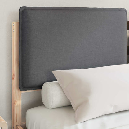 Letto con Testiera Rivestita Grigio scuro 120 x 190 cm