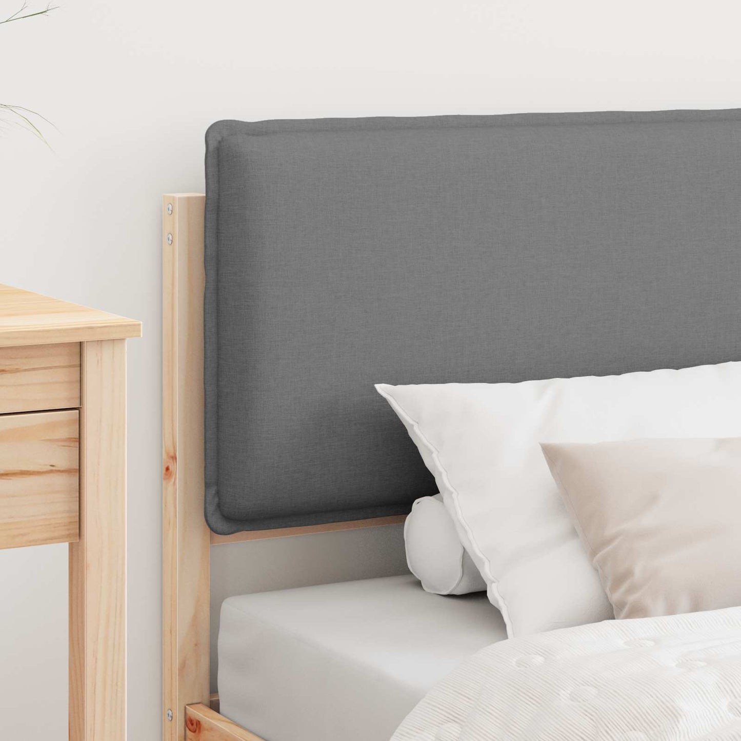 Letto con Testiera Rivestita Grigio chiaro 80 x 200 cm