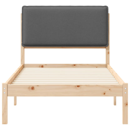Letto con Testiera Rivestita Grigio scuro 80 x 200 cm