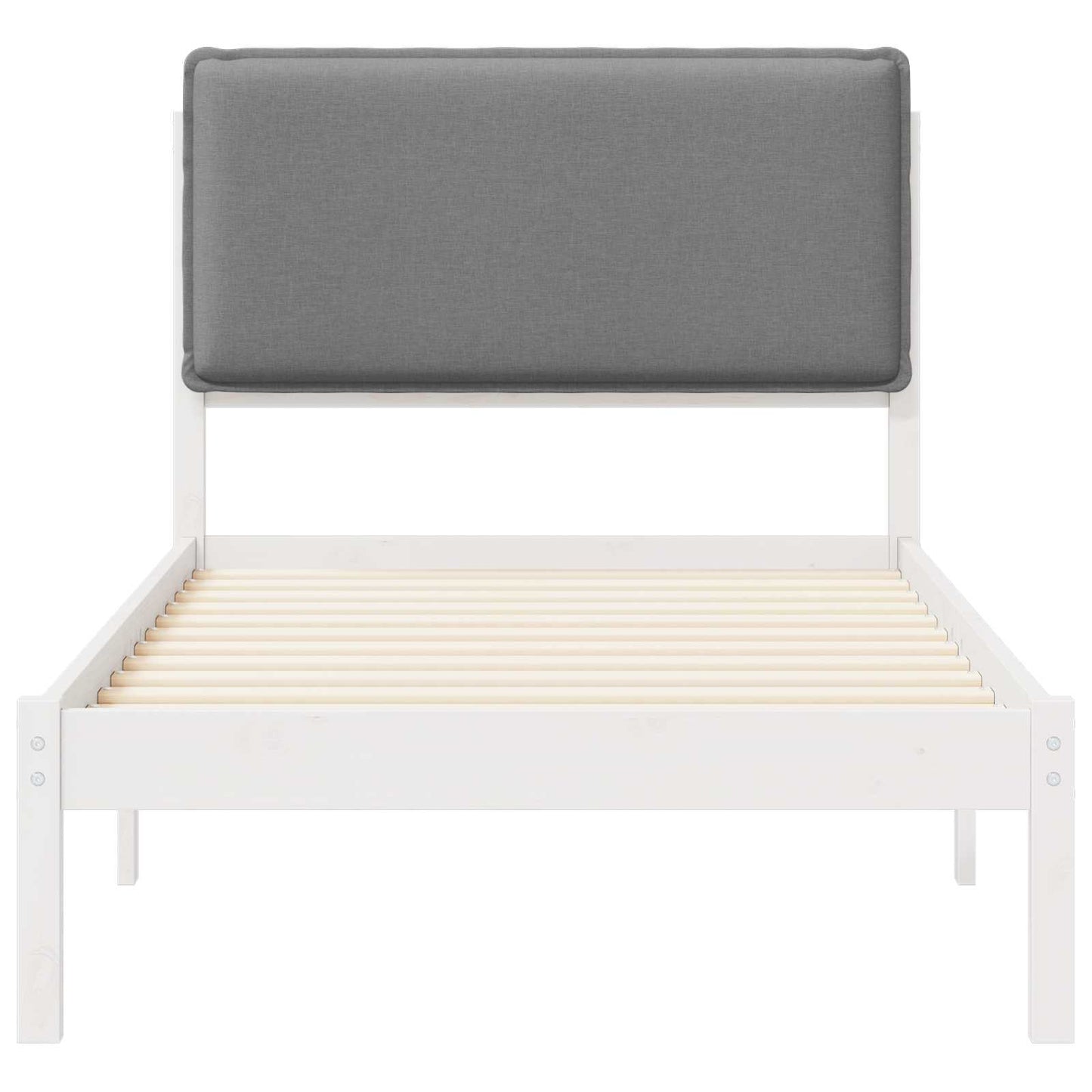 Letto con Testiera Rivestita Grigio chiaro 90 x 190 cm