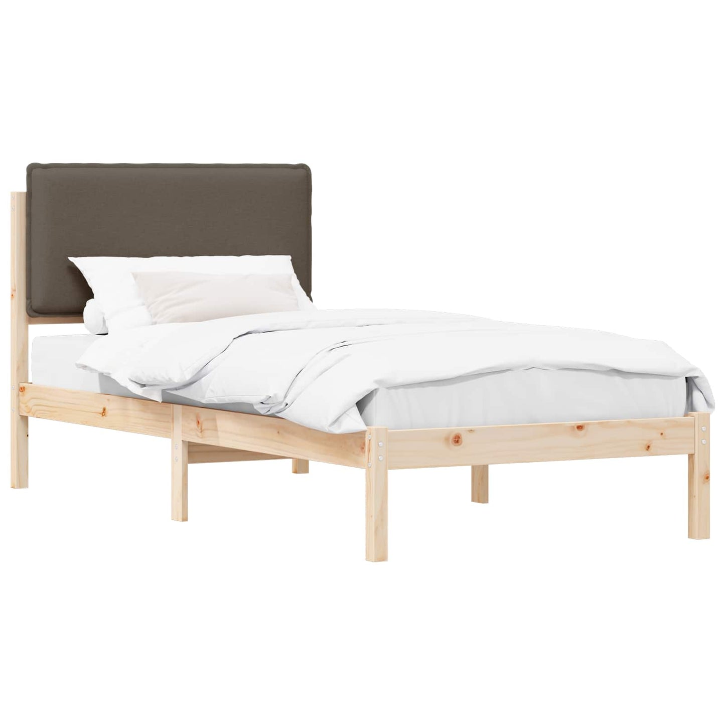 Letto con Testiera Rivestita Talpa 75 x 190 cm Pino massello
