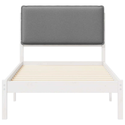 Letto con Testiera Rivestita Grigio chiaro 75 x 190 cm