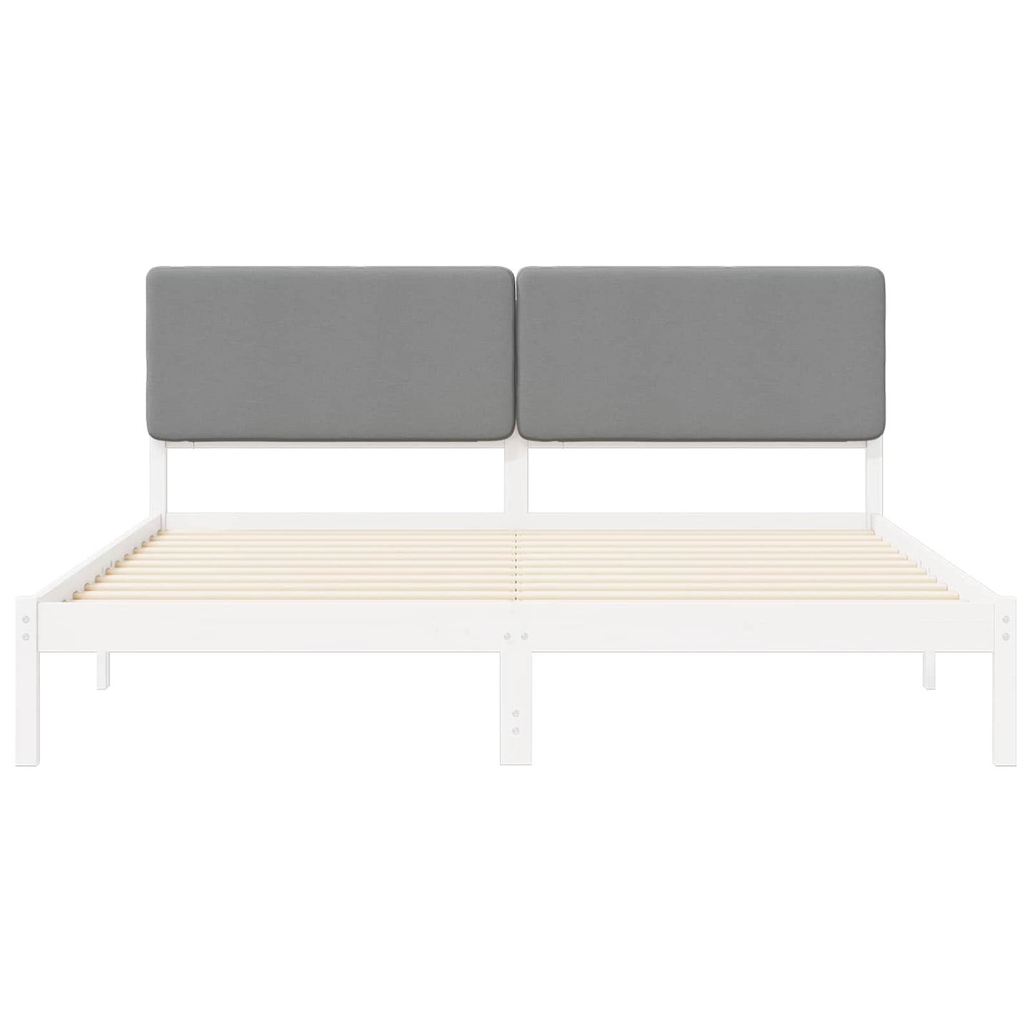 Letto con Testiera Rivestita Grigio chiaro 180 x 200 cm