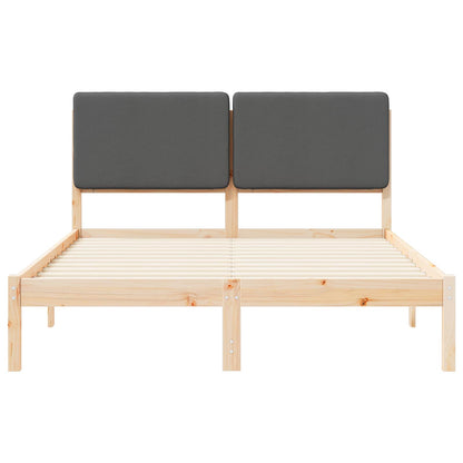 Letto con Testiera Rivestita Grigio scuro 160 x 200 cm
