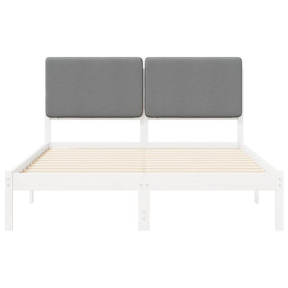 Letto con Testiera Rivestita Grigio chiaro 160 x 200 cm