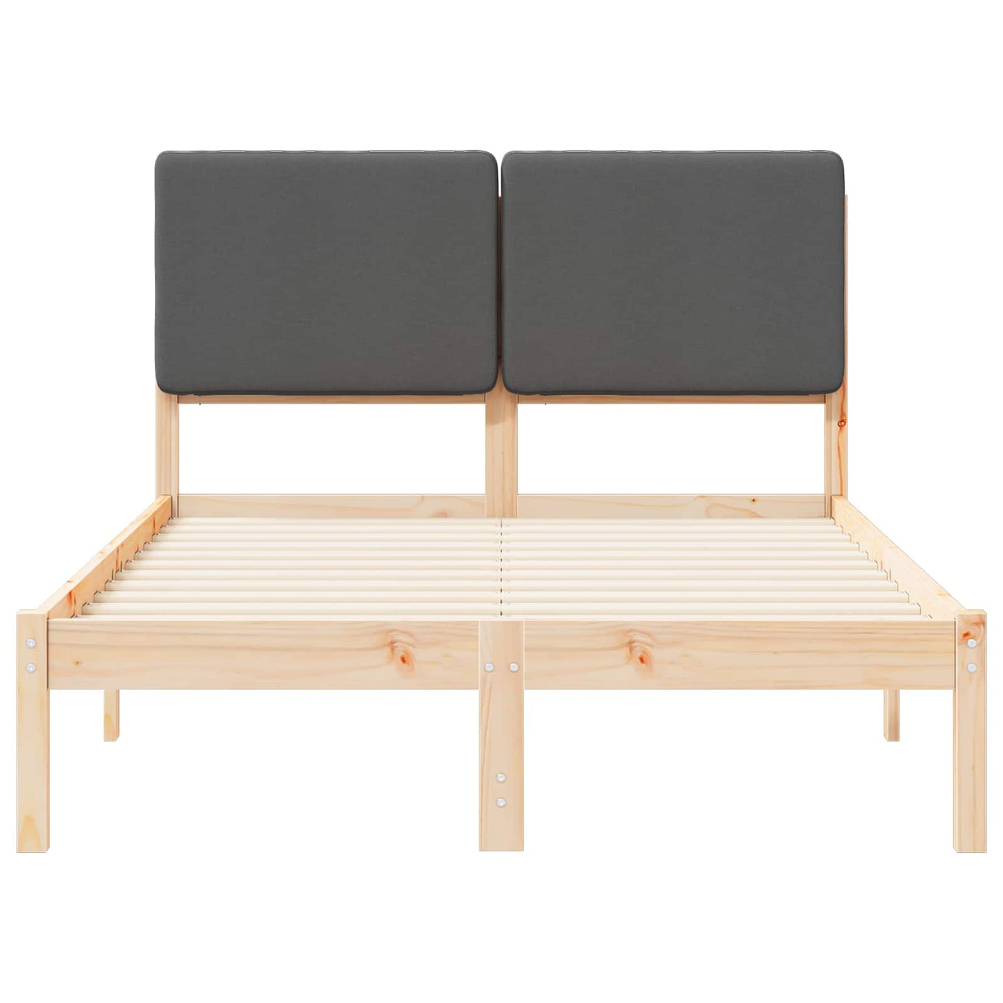 Letto con Testiera Rivestita Grigio scuro 120 x 200 cm