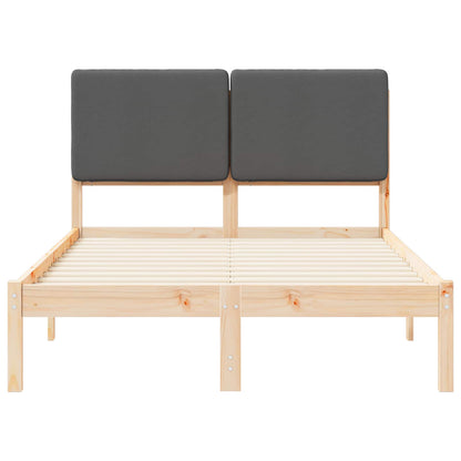 Letto con Testiera Rivestita Grigio scuro 120 x 200 cm