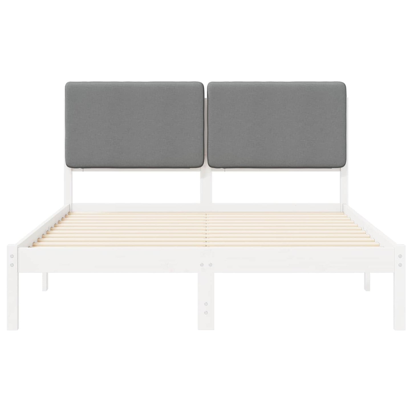 Letto con Testiera Rivestita Grigio chiaro 140 x 190 cm