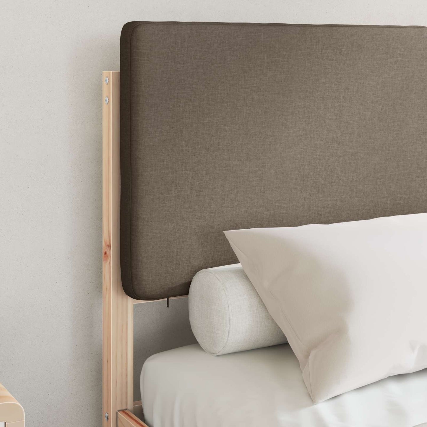 Letto con Testiera Rivestita Talpa 135 x 190 cm Pino massello