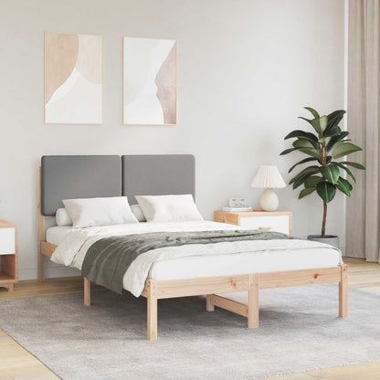 Letto con Testiera Rivestita Grigio chiaro 120 x 190 cm