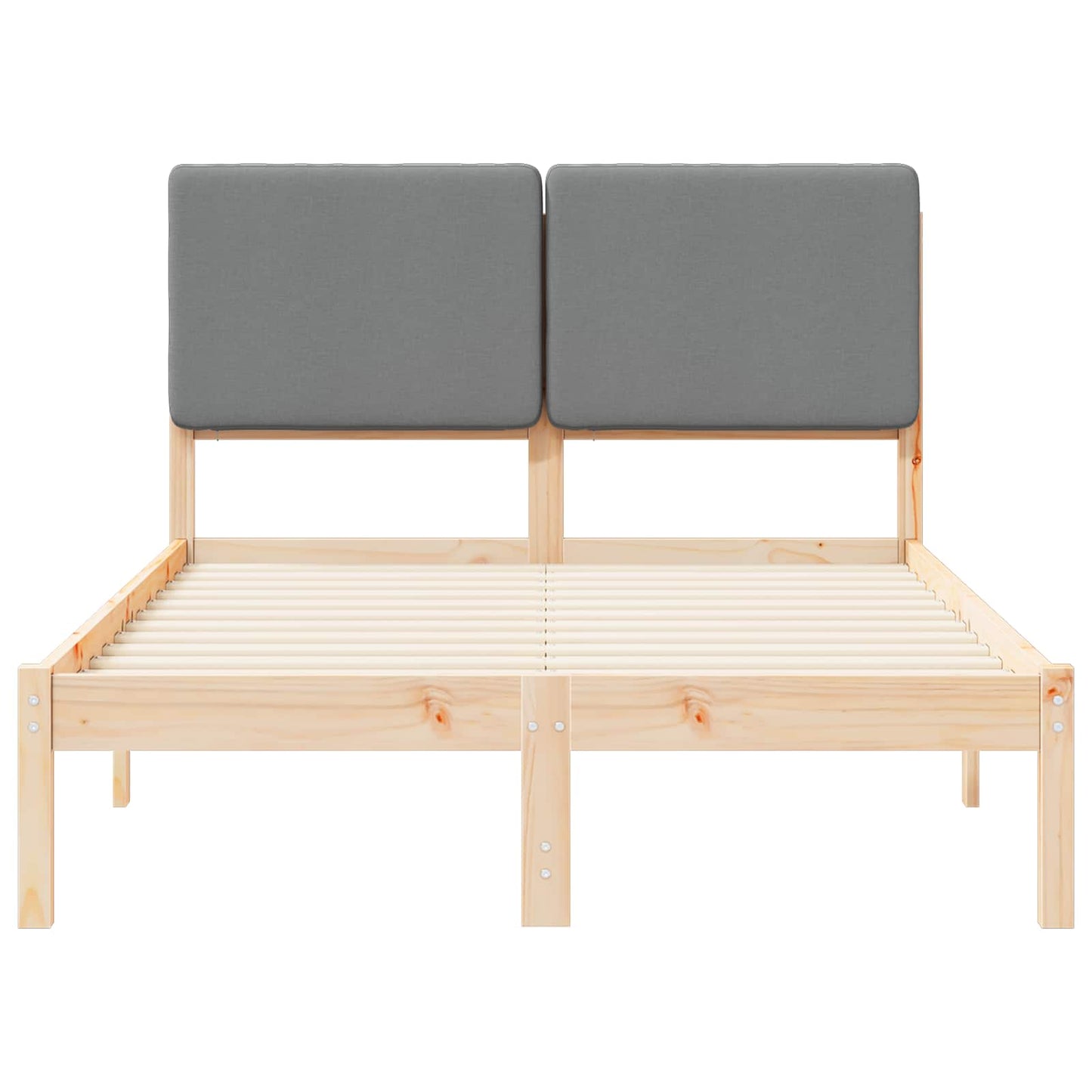 Letto con Testiera Rivestita Grigio chiaro 120 x 190 cm