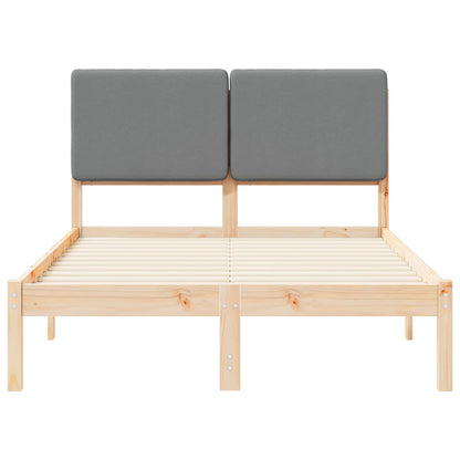 Letto con Testiera Rivestita Grigio chiaro 120 x 190 cm