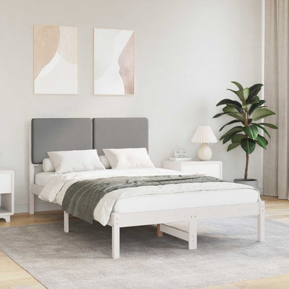 Letto con Testiera Rivestita Grigio chiaro 120 x 190 cm