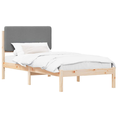 Letto con Testiera Rivestita Grigio chiaro 100 x 200 cm