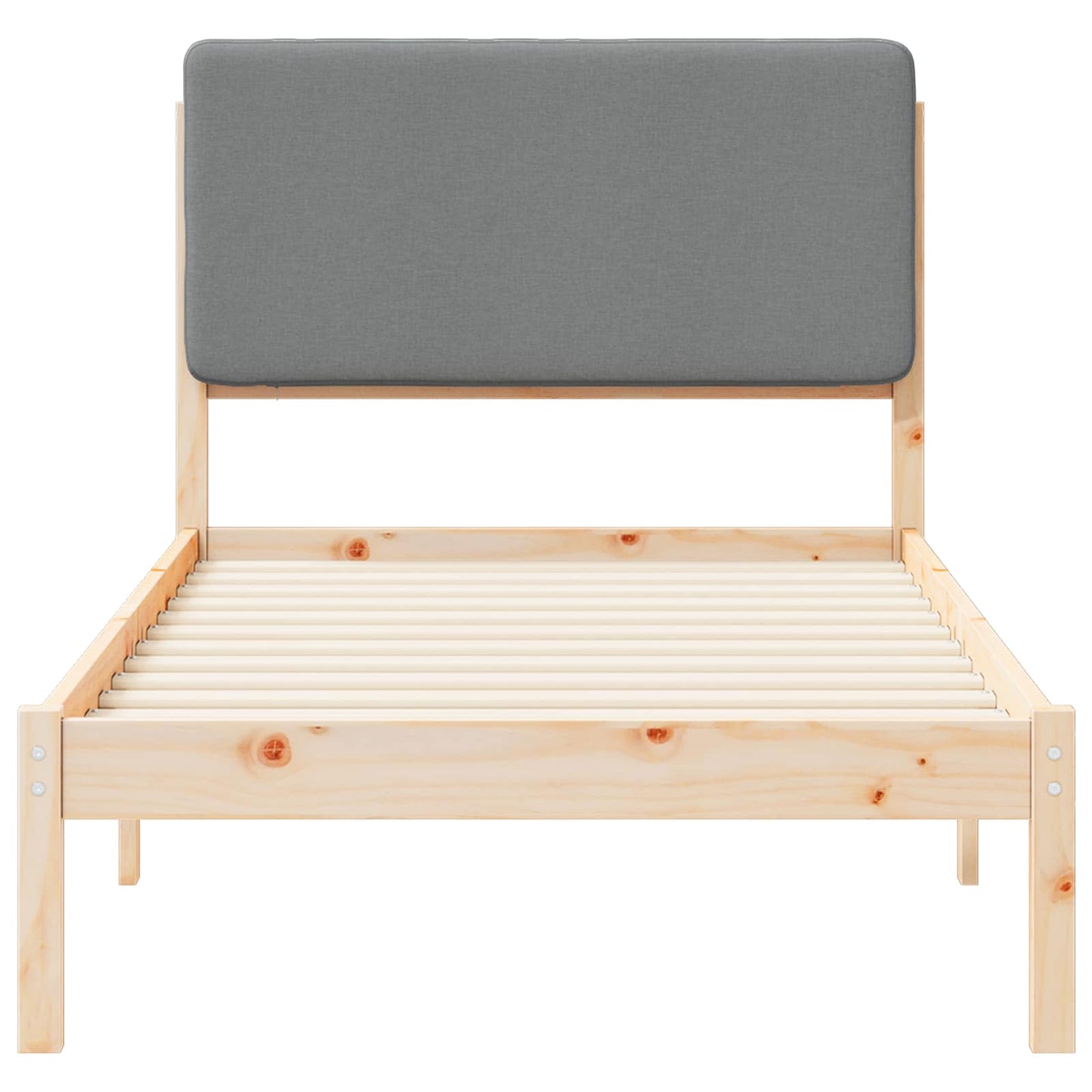 Letto con Testiera Rivestita Grigio chiaro 80 x 200 cm