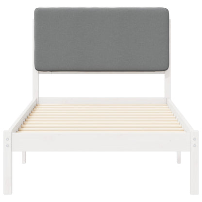 Letto con Testiera Rivestita Grigio chiaro 80 x 200 cm