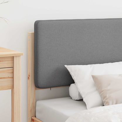 Letto con Testiera Rivestita Grigio chiaro 90 x 190 cm