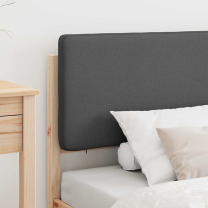 Letto con Testiera Rivestita Grigio scuro 90 x 190 cm